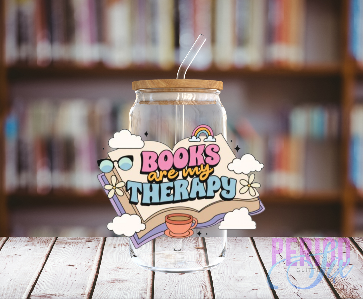 Books Are My Therapy UV DTF Decal