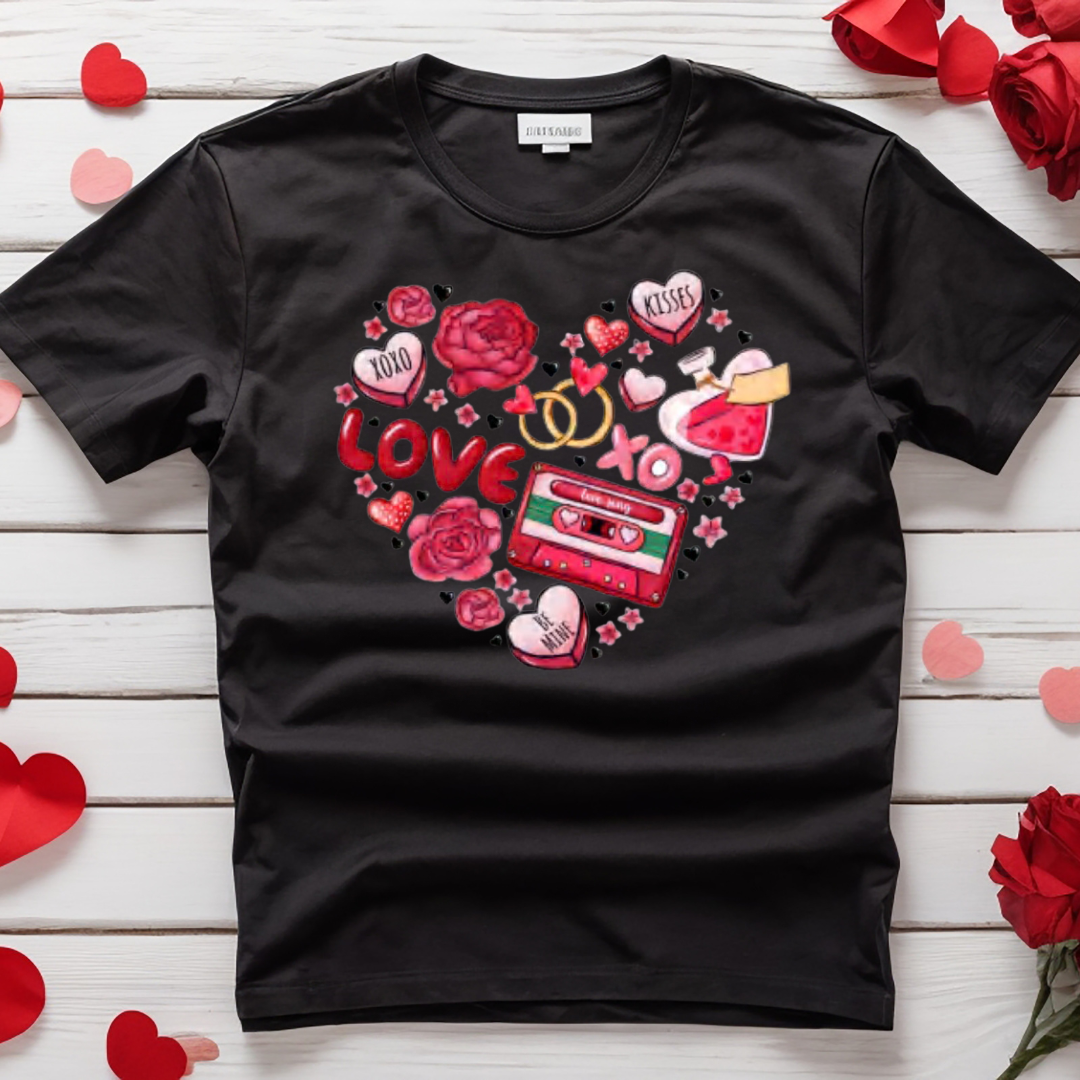 Valentines Heart Collage Heat Transfer DTF