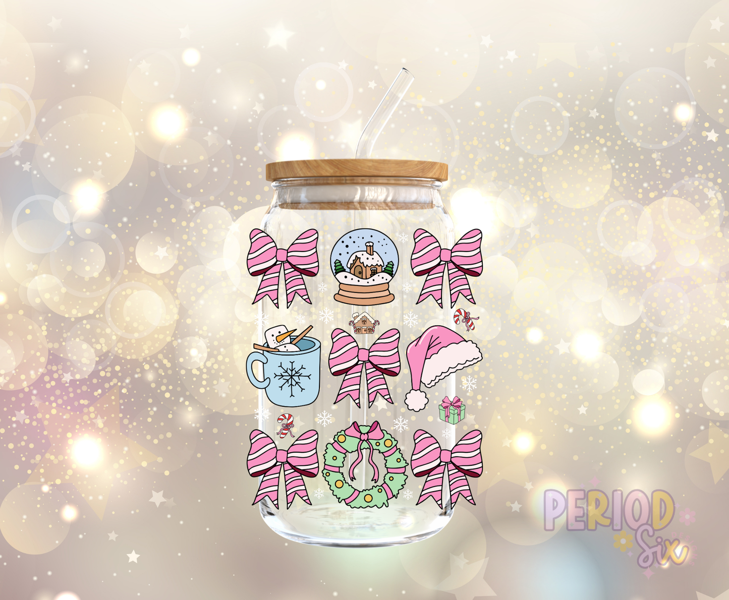 Christmas Coquette Collage UV DTF Decal