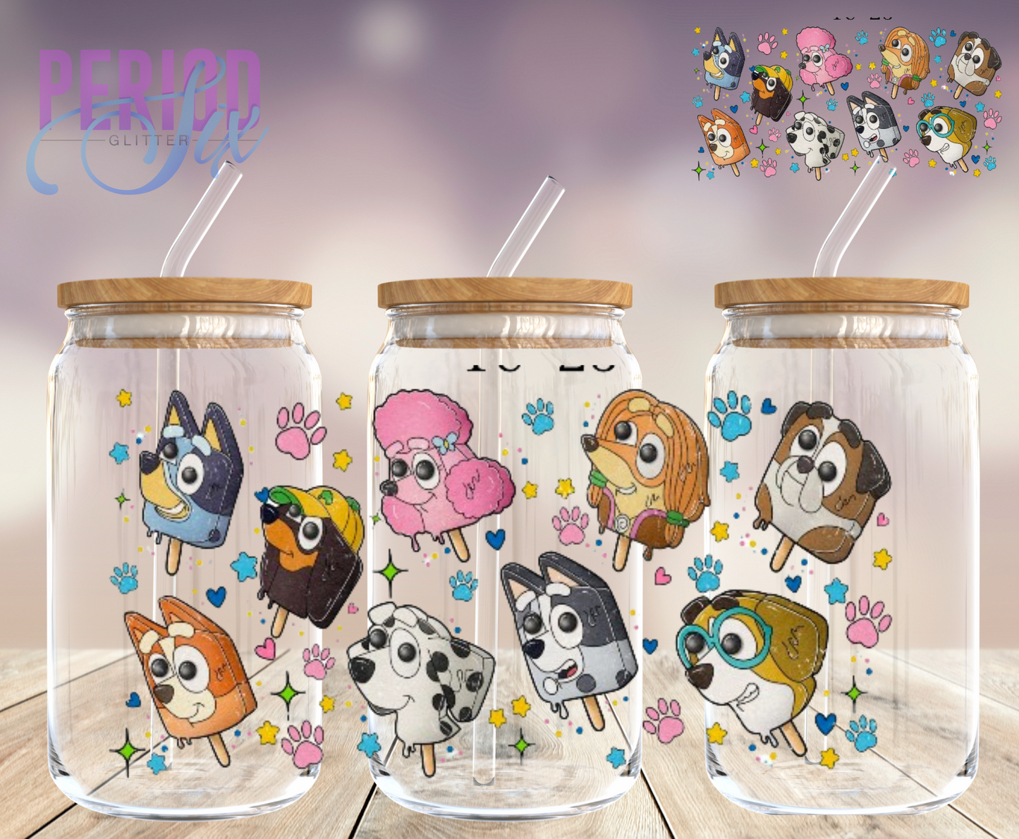 Bluey Popsicles UV DTF Wrap
