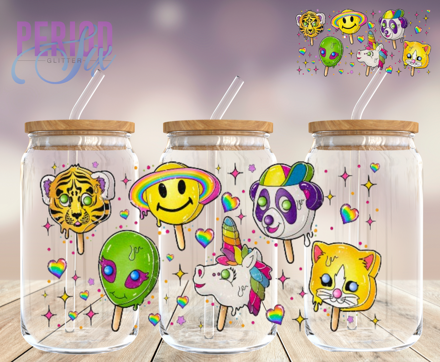 Lisa Frank Popsicles UV DTF Wrap