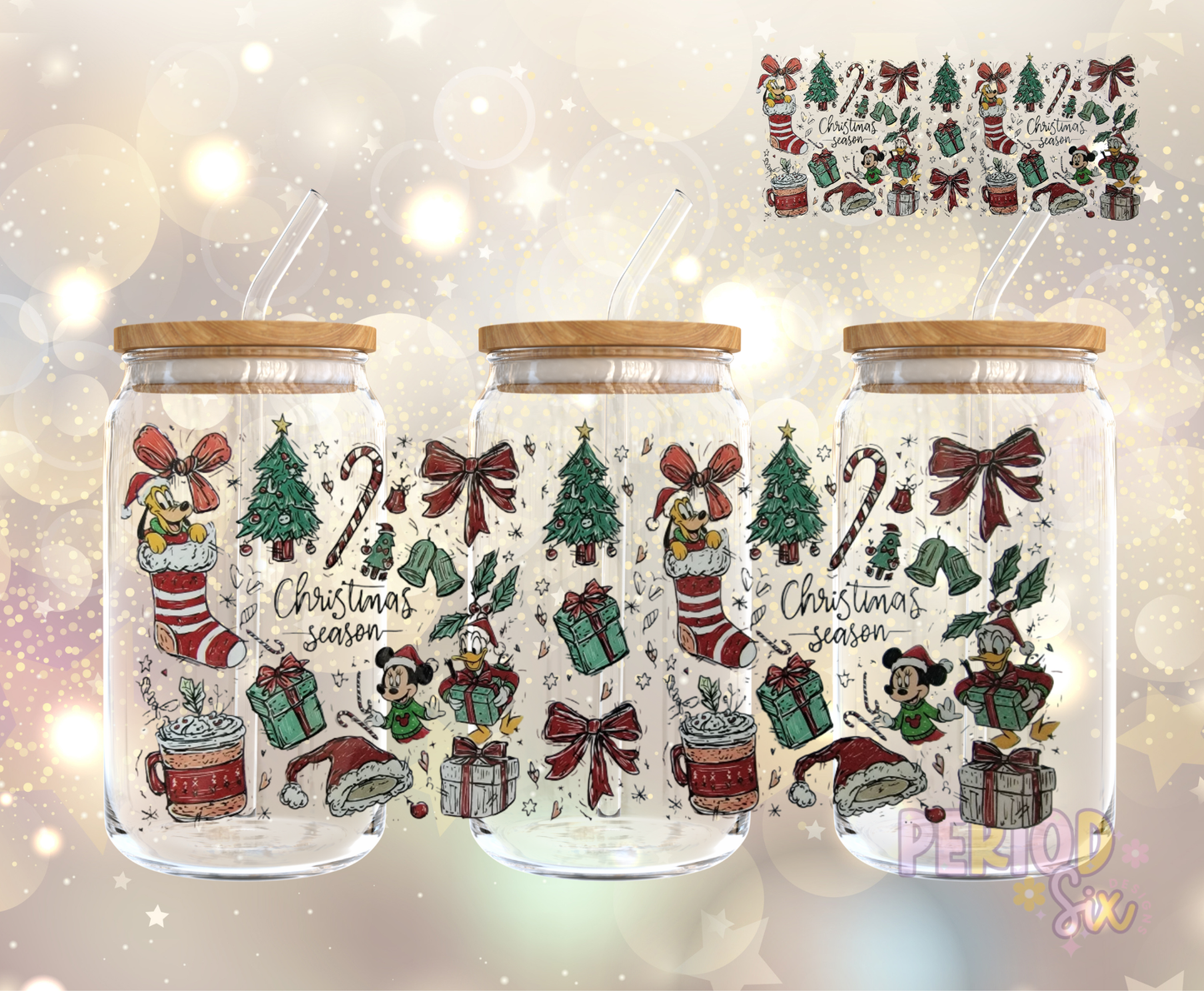Disney Christmas Season UV DTF Cup Wrap