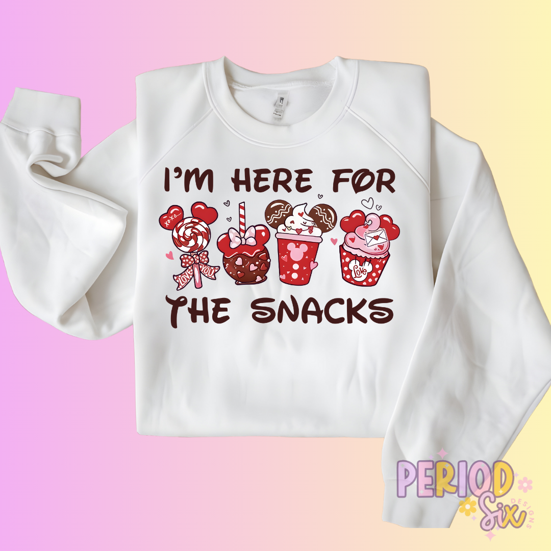 I'm Here For The Snacks (Valentines) Heat Transfer DTF