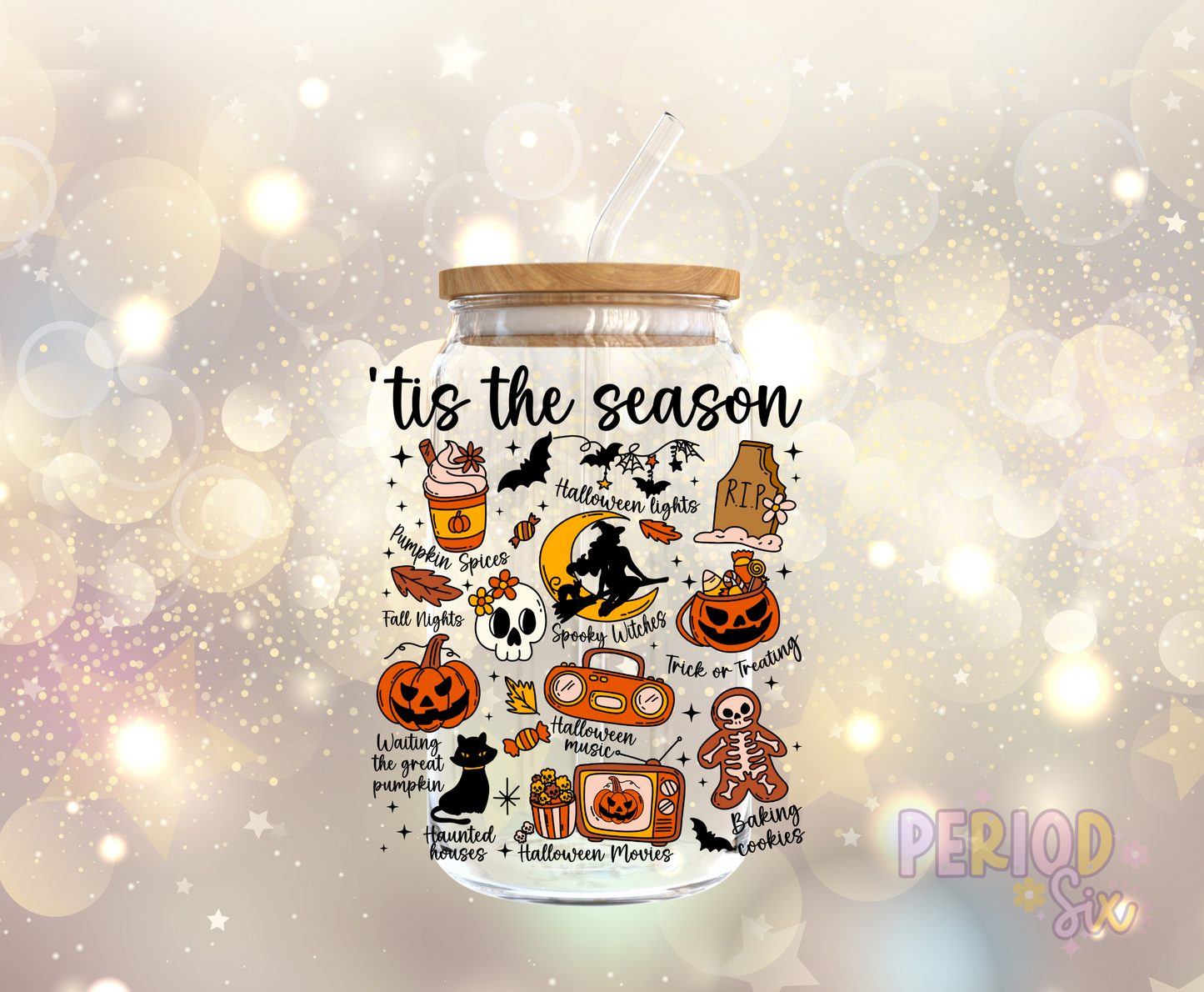 Tis The Season Halloween Collage UV DTF Decal