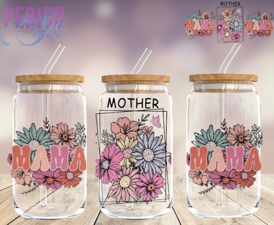 Mama/ Mother Flowers UV DTF Wrap