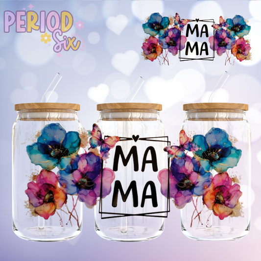 Mama (Watercolor Florals) UV DTF Wrap