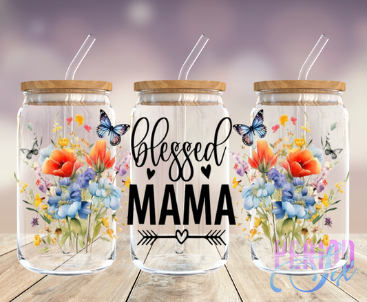 Blessed Mama Floral UV DTF Wrap