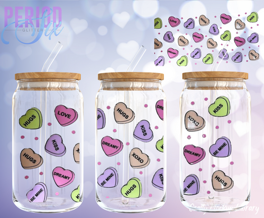 Conversation Candy Hearts UV DTF Wrap