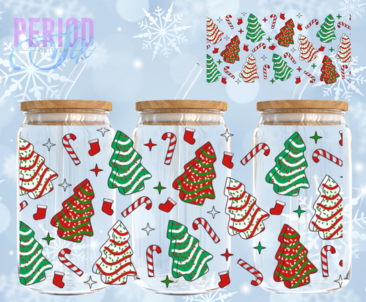Holiday Tree Cakes (Green and Red) UV DTF Wrap
