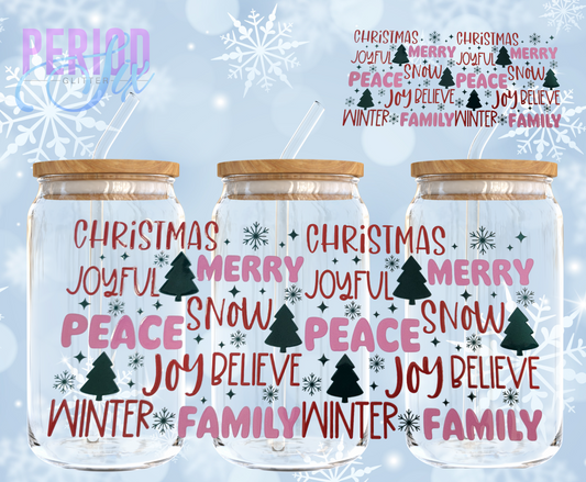 Holiday Words UV DTF Wrap