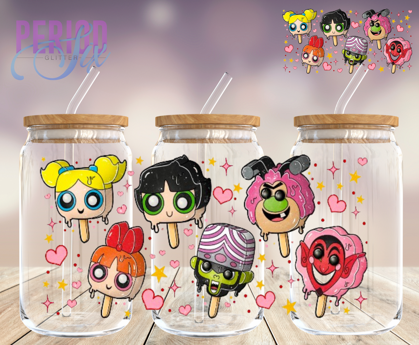 Powerpuff Girls Popsicles UV DTF Wrap