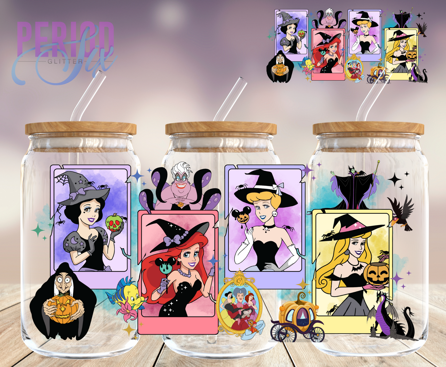 Halloween Disney Princess 2 UV DTF Wrap