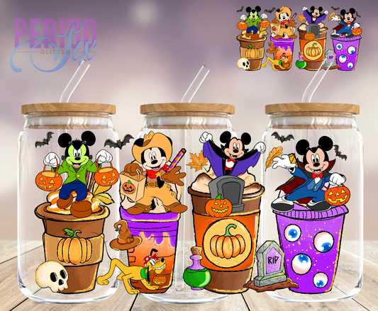 Halloween Mickey Drinks UV DTF Wrap