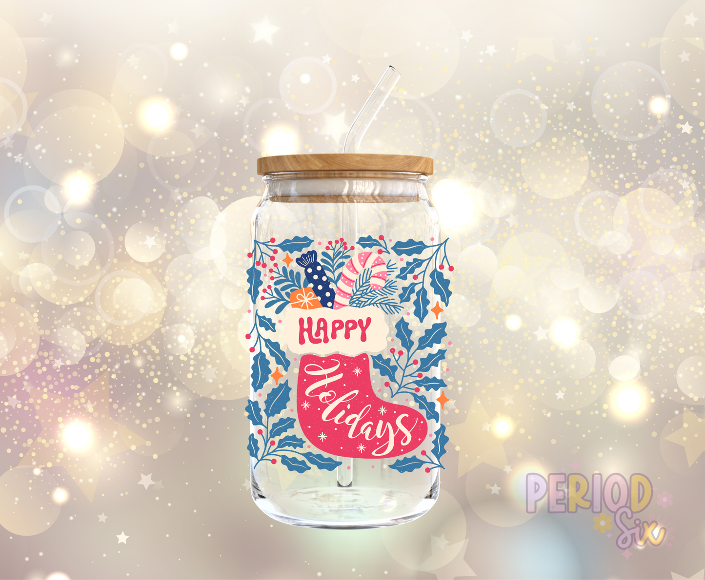 Happy Holidays UV DTF Decal