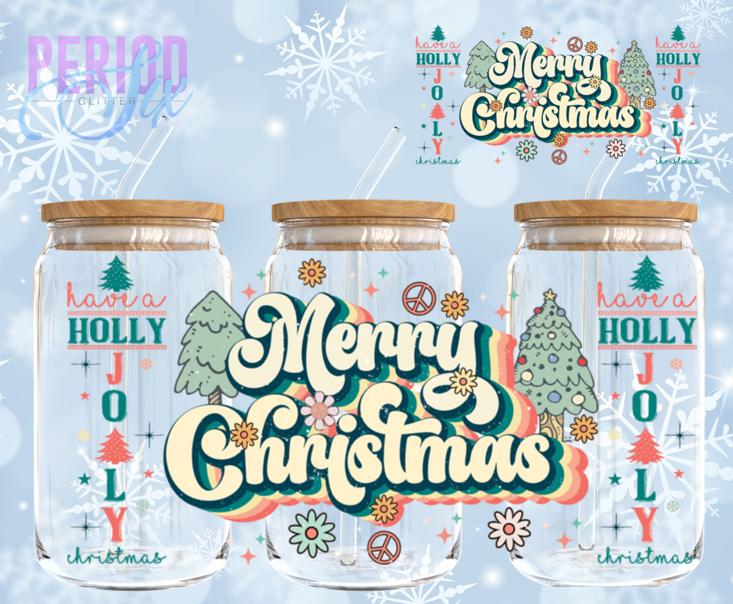 Have A Holly Jolly Merry Christmas UV DTF Wrap