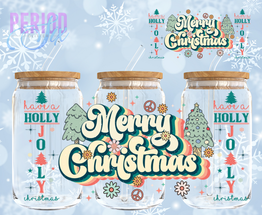 Have A Holly Jolly Merry Christmas UV DTF Wrap