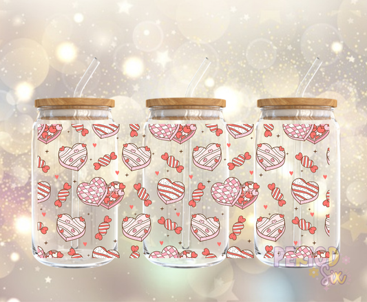 Candy Hearts Boxes Valentines UV DTF Cup Wrap