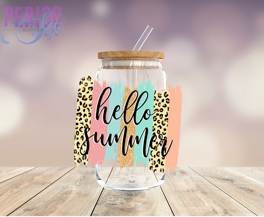 Hello Summer (Brush Strokes) UV DTF Decal