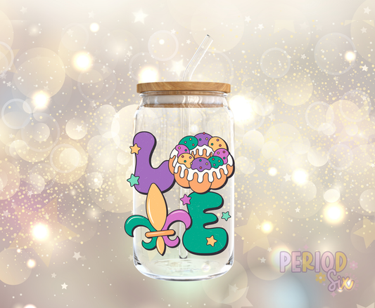 King Cake Love UV DTF Decal