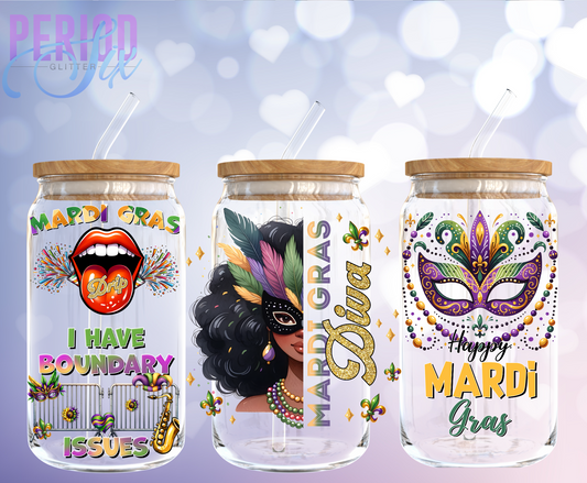 Mardi Gras Diva UV DTF Wrap