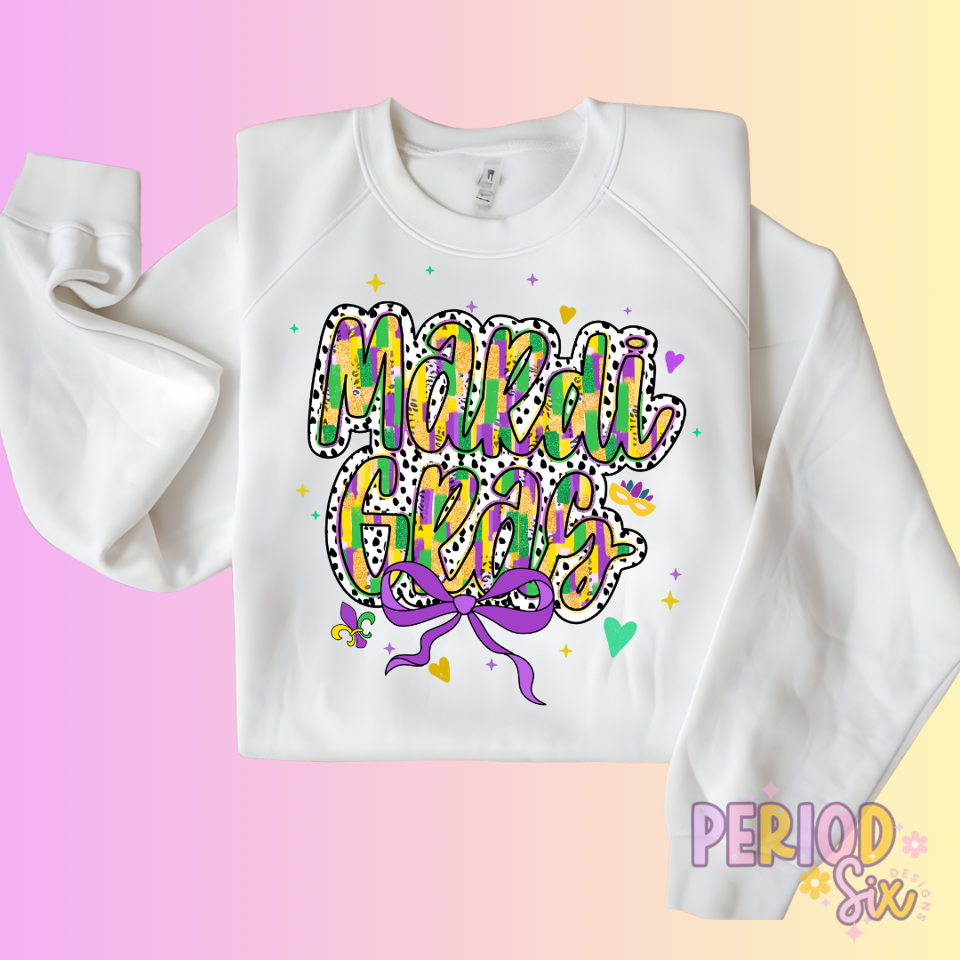 Mardi Gras Confetti Heat Transfer DTF