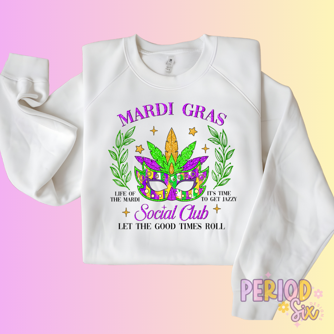 Mardi Gras Social Club Heat Transfer DTF