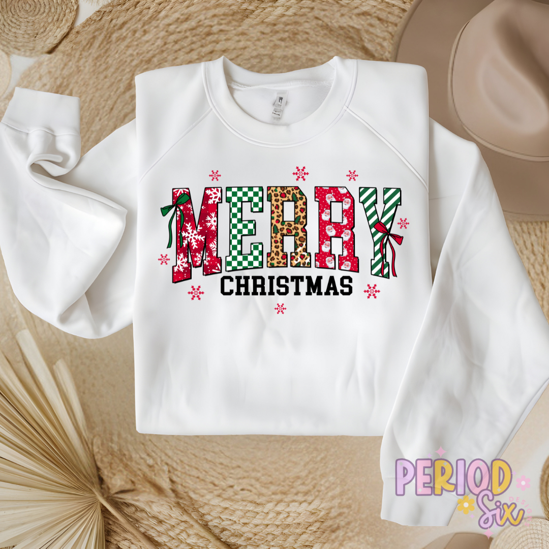 Merry Christmas Heat Transfer DTF