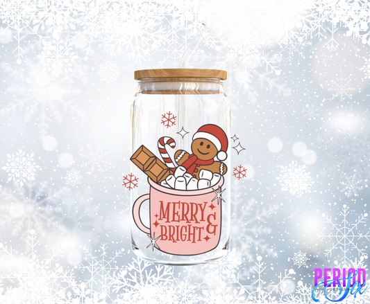Merry & Bright Xmas Cocoa UV DTF Decal
