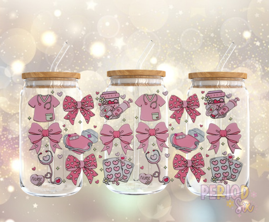 Cute Nurse Valentines UV DTF Cup Wrap