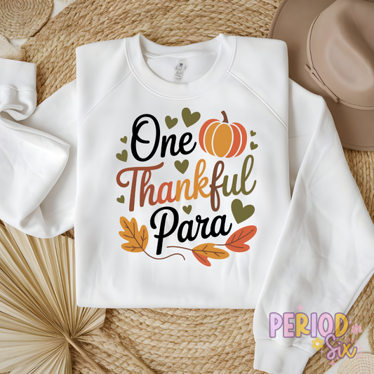One Thankful Para (Fall) Heat Transfer DTF