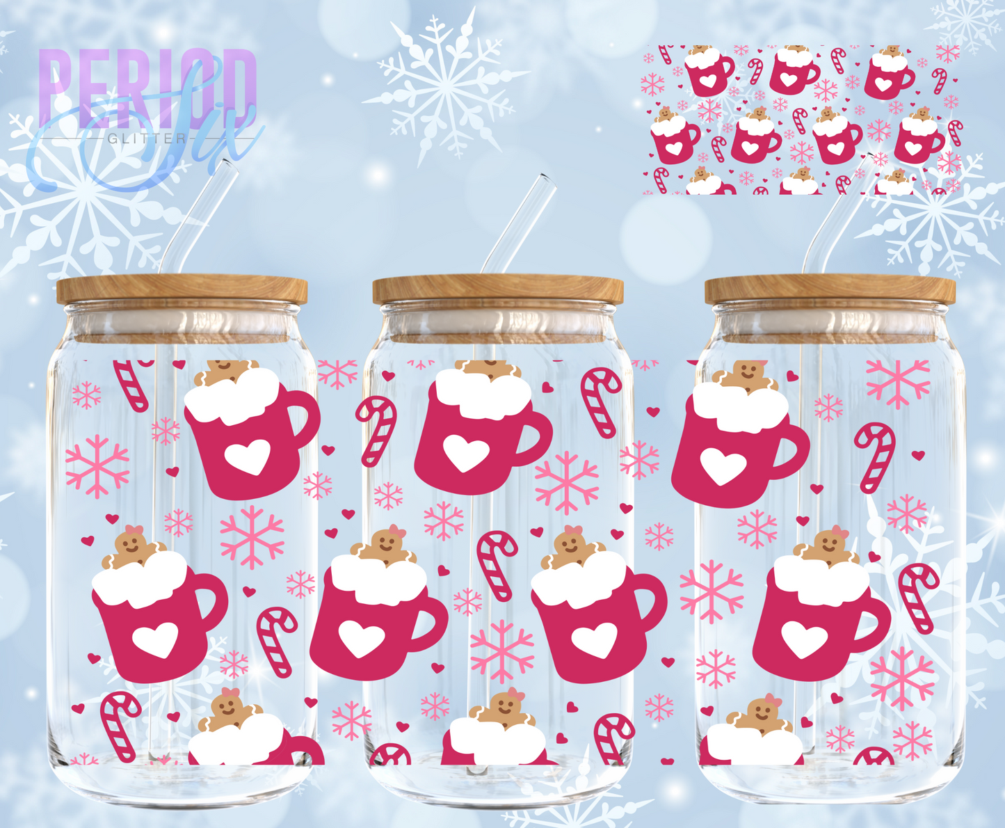 Pink Cocoa and Gingerbread UV DTF Wrap