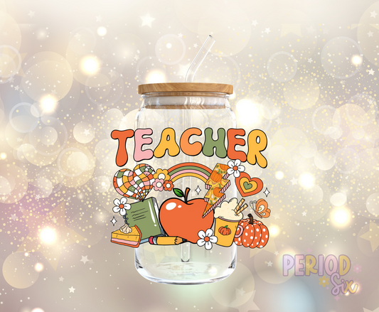 Groovy Fall Teacher UV DTF Decal