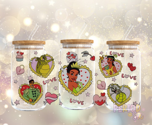 Princess Tiana Valentines UV DTF Cup Wrap