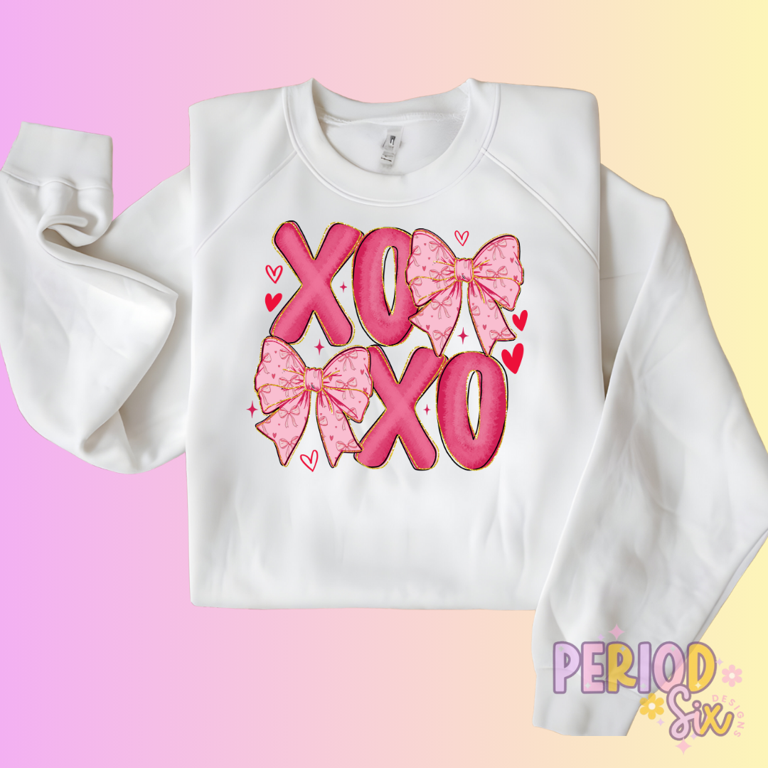 XOXO (Coquette Bows) Heat Transfer DTF